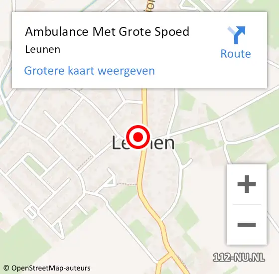 Locatie op kaart van de 112 melding: Ambulance Met Grote Spoed Naar Leunen op 21 oktober 2015 21:13