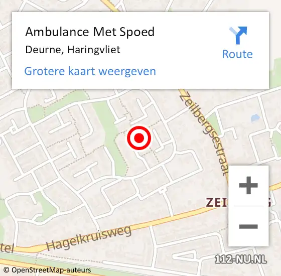 Locatie op kaart van de 112 melding: Ambulance Met Spoed Naar Deurne, Haringvliet op 22 oktober 2015 07:39