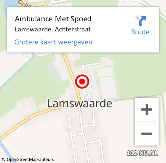 Locatie op kaart van de 112 melding: Ambulance Met Spoed Naar Lamswaarde, Achterstraat op 22 oktober 2015 09:36