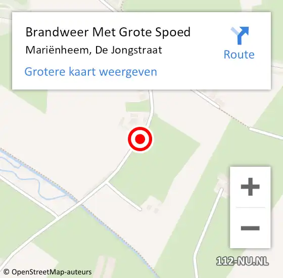 Locatie op kaart van de 112 melding: Brandweer Met Grote Spoed Naar Marienheem, De Jongstraat op 22 oktober 2015 11:55