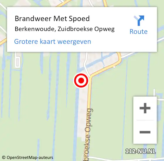 Locatie op kaart van de 112 melding: Brandweer Met Spoed Naar Berkenwoude, Zuidbroekse Opweg op 22 oktober 2015 12:23