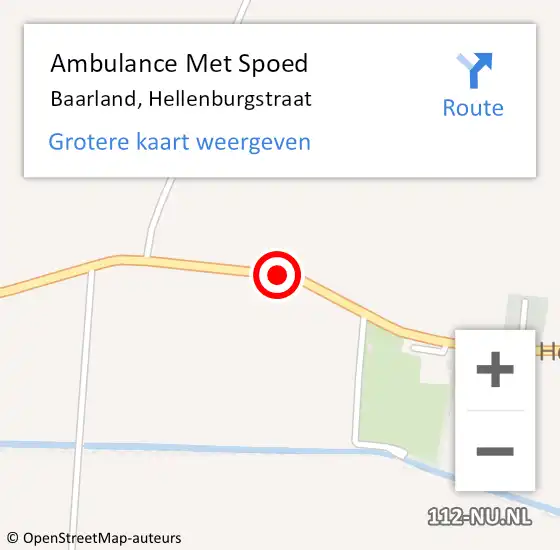 Locatie op kaart van de 112 melding: Ambulance Met Spoed Naar Baarland, Hellenburgstraat op 22 oktober 2015 12:37