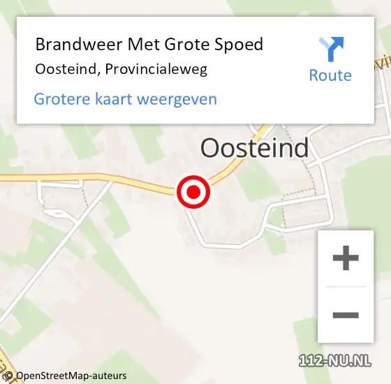 Locatie op kaart van de 112 melding: Brandweer Met Grote Spoed Naar Oosteind, Provincialeweg op 24 november 2013 14:47