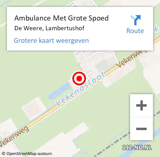 Locatie op kaart van de 112 melding: Ambulance Met Grote Spoed Naar De Weere, Lambertushof op 22 oktober 2015 16:24