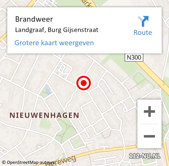 Locatie op kaart van de 112 melding: Brandweer Landgraaf, Burg Gijsenstraat op 24 november 2013 15:23