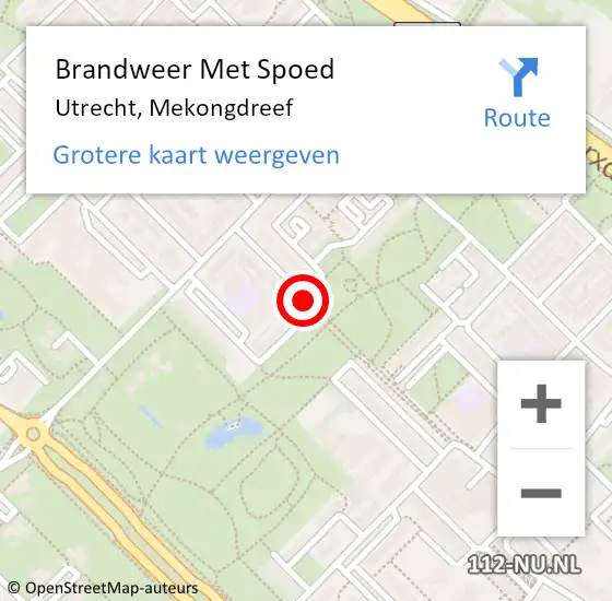 Locatie op kaart van de 112 melding: Brandweer Met Spoed Naar Utrecht, Mekongdreef op 22 oktober 2015 18:21