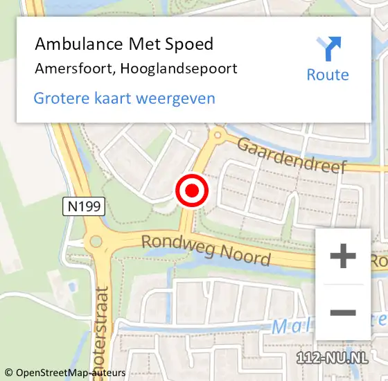 Locatie op kaart van de 112 melding: Ambulance Met Spoed Naar Amersfoort, Hooglandsepoort op 22 oktober 2015 18:28