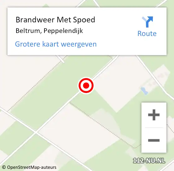 Locatie op kaart van de 112 melding: Brandweer Met Spoed Naar Beltrum, Peppelendijk op 24 november 2013 15:53