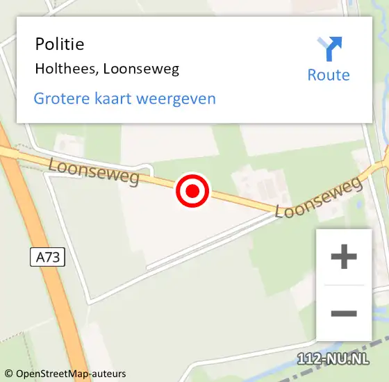 Locatie op kaart van de 112 melding: Politie Holthees, Loonseweg op 23 oktober 2015 07:43