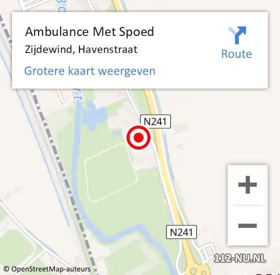 Locatie op kaart van de 112 melding: Ambulance Met Spoed Naar Zijdewind, Havenstraat op 23 oktober 2015 08:21