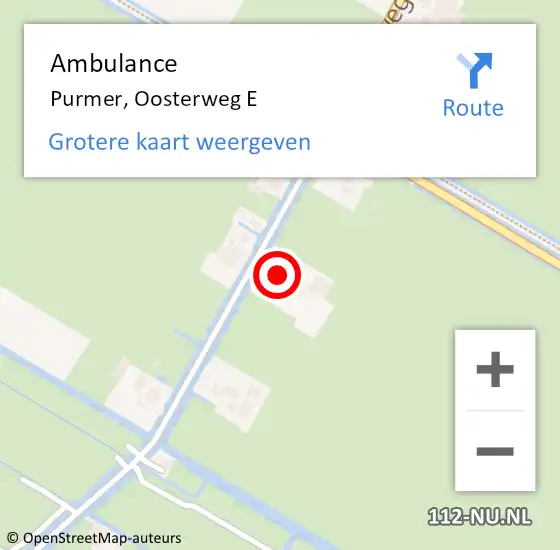 Locatie op kaart van de 112 melding: Ambulance Purmer, Oosterweg E op 24 november 2013 16:37