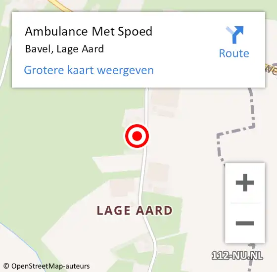 Locatie op kaart van de 112 melding: Ambulance Met Spoed Naar Bavel, Lage Aard op 23 oktober 2015 09:04