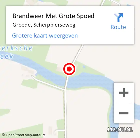 Locatie op kaart van de 112 melding: Brandweer Met Grote Spoed Naar Groede, Scherpbierseweg op 23 oktober 2015 09:21