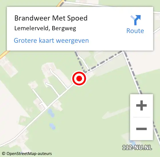 Locatie op kaart van de 112 melding: Brandweer Met Spoed Naar Lemelerveld, Bergweg op 23 oktober 2015 13:43