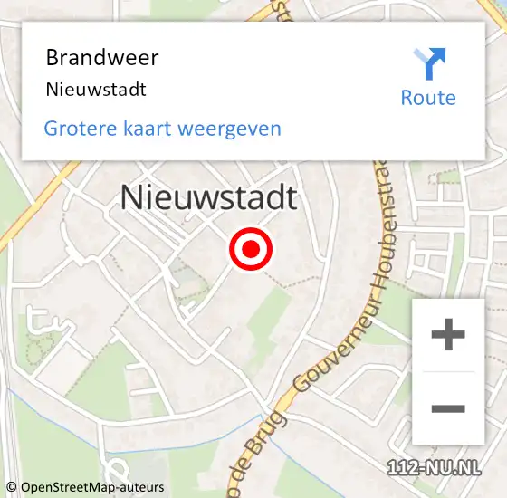 Locatie op kaart van de 112 melding: Brandweer Nieuwstadt op 23 oktober 2015 15:06