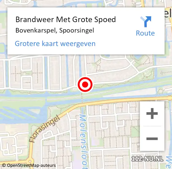 Locatie op kaart van de 112 melding: Brandweer Met Grote Spoed Naar Bovenkarspel, Spoorsingel op 24 november 2013 17:44