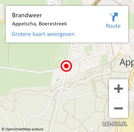 Locatie op kaart van de 112 melding: Brandweer Appelscha, Boerestreek op 13 september 2013 19:18