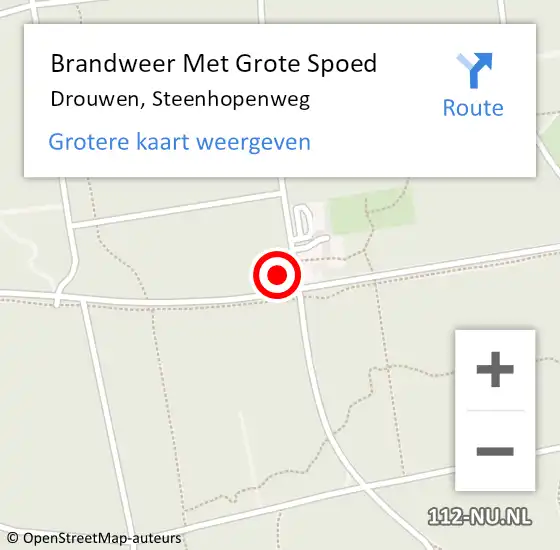 Locatie op kaart van de 112 melding: Brandweer Met Grote Spoed Naar Drouwen, Steenhopenweg op 24 november 2013 18:09