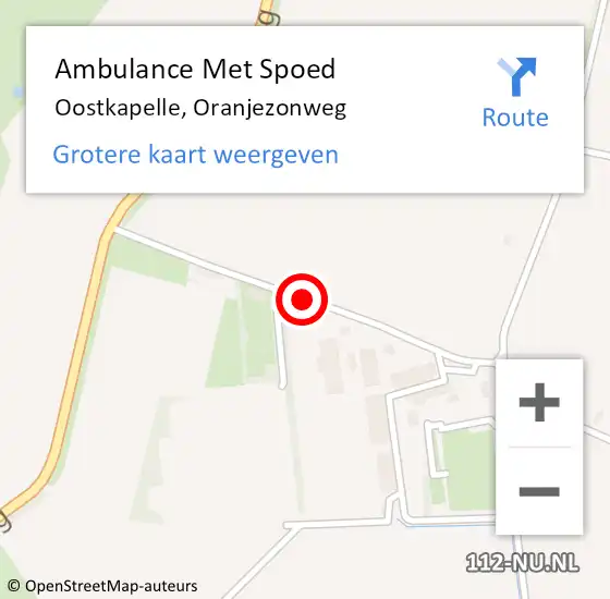 Locatie op kaart van de 112 melding: Ambulance Met Spoed Naar Oostkapelle, Oranjezonweg op 23 oktober 2015 20:27