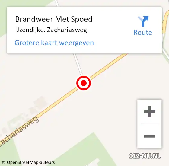Locatie op kaart van de 112 melding: Brandweer Met Spoed Naar IJzendijke, Zachariasweg op 23 oktober 2015 20:43