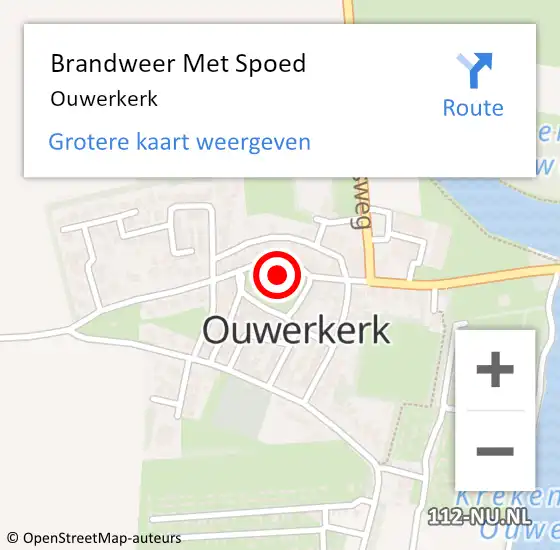 Locatie op kaart van de 112 melding: Brandweer Met Spoed Naar Ouwerkerk op 23 oktober 2015 21:27