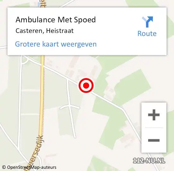 Locatie op kaart van de 112 melding: Ambulance Met Spoed Naar Casteren, Heistraat op 23 oktober 2015 23:33