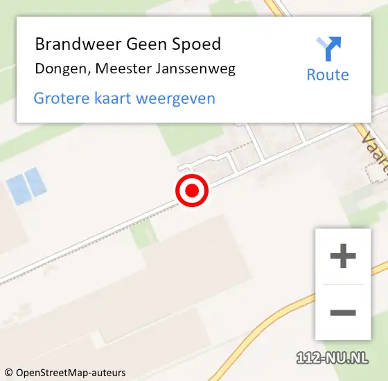 Locatie op kaart van de 112 melding: Brandweer Geen Spoed Naar Dongen, Meester Janssenweg op 13 september 2013 19:21