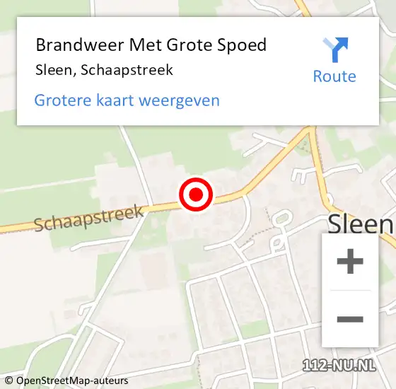 Locatie op kaart van de 112 melding: Brandweer Met Grote Spoed Naar Sleen, Schaapstreek op 24 november 2013 18:46