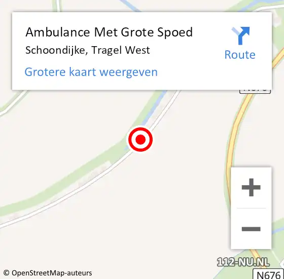 Locatie op kaart van de 112 melding: Ambulance Met Grote Spoed Naar Schoondijke, Tragel West op 24 oktober 2015 09:52