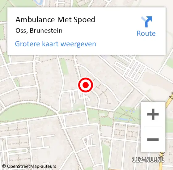 Locatie op kaart van de 112 melding: Ambulance Met Spoed Naar Oss, Brunestein op 24 november 2013 19:20