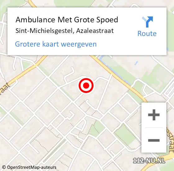 Locatie op kaart van de 112 melding: Ambulance Met Grote Spoed Naar Sint-Michielsgestel, Azaleastraat op 24 oktober 2015 13:15