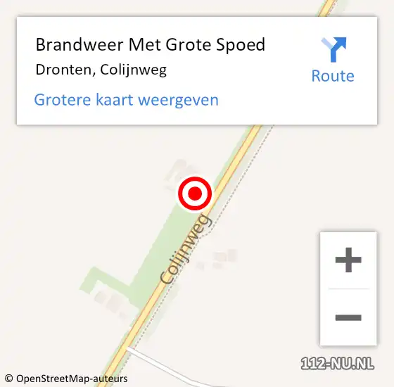 Locatie op kaart van de 112 melding: Brandweer Met Grote Spoed Naar Dronten, Colijnweg op 24 oktober 2015 13:49