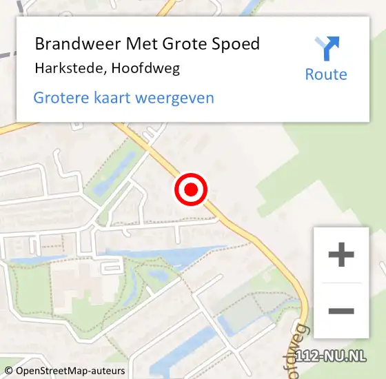 Locatie op kaart van de 112 melding: Brandweer Met Grote Spoed Naar Harkstede, Hoofdweg op 24 oktober 2015 14:31