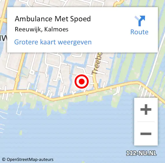 Locatie op kaart van de 112 melding: Ambulance Met Spoed Naar Reeuwijk, Kalmoes op 24 oktober 2015 14:52