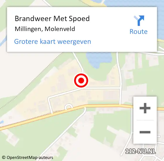 Locatie op kaart van de 112 melding: Brandweer Met Spoed Naar Millingen, Molenveld op 13 september 2013 19:31