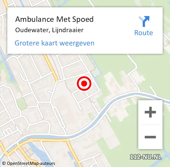 Locatie op kaart van de 112 melding: Ambulance Met Spoed Naar Oudewater, Lijndraaier op 24 oktober 2015 16:00