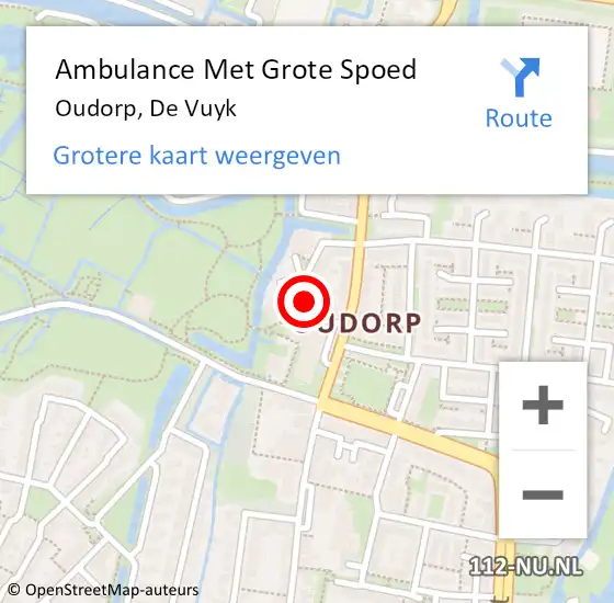 Locatie op kaart van de 112 melding: Ambulance Met Grote Spoed Naar Oudorp, De Vuyk op 24 november 2013 20:19