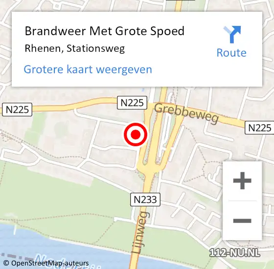 Locatie op kaart van de 112 melding: Brandweer Met Grote Spoed Naar Rhenen, Stationsweg op 24 oktober 2015 17:44