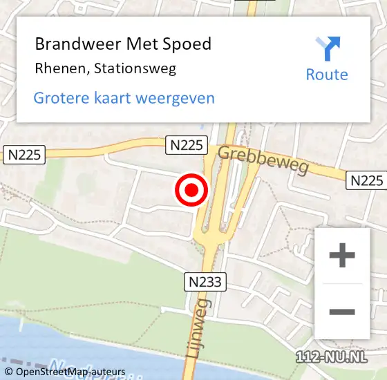 Locatie op kaart van de 112 melding: Brandweer Met Spoed Naar Rhenen, Stationsweg op 24 oktober 2015 18:01