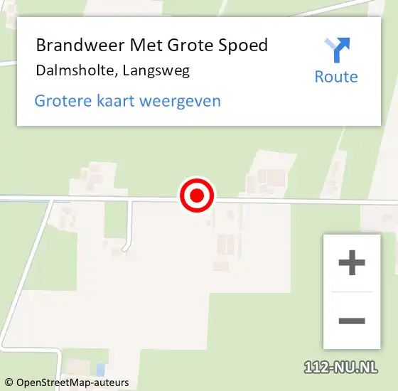 Locatie op kaart van de 112 melding: Brandweer Met Grote Spoed Naar Dalmsholte, Langsweg op 24 oktober 2015 18:53
