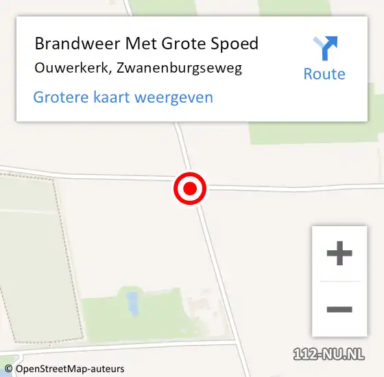 Locatie op kaart van de 112 melding: Brandweer Met Grote Spoed Naar Ouwerkerk, Zwanenburgseweg op 25 oktober 2015 01:34