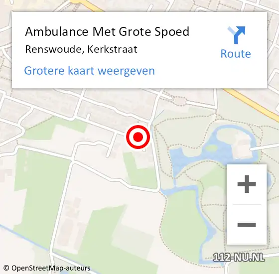 Locatie op kaart van de 112 melding: Ambulance Met Grote Spoed Naar Renswoude, Kerkstraat op 25 oktober 2015 08:17