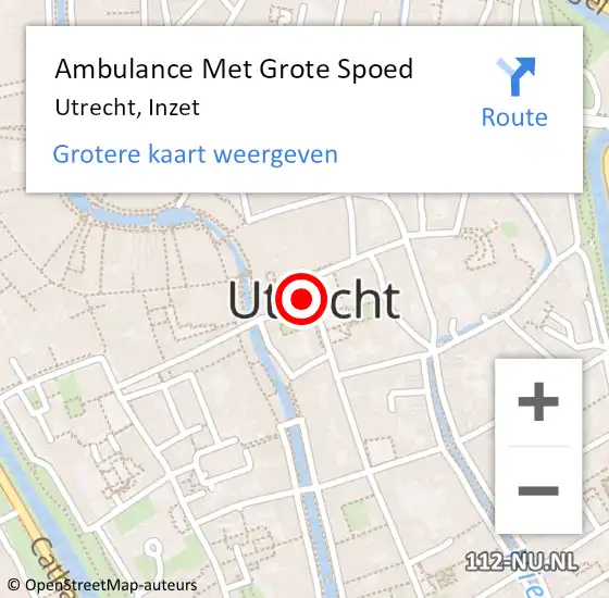 Locatie op kaart van de 112 melding: Ambulance Met Grote Spoed Naar Utrecht, Mr. Sickeszlaan op 25 oktober 2015 08:34