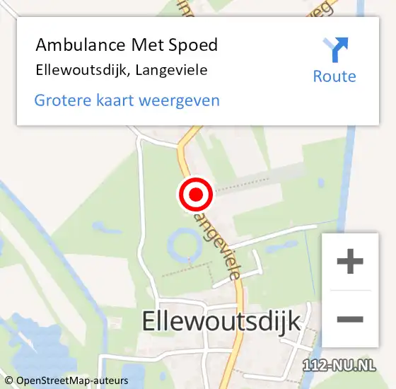 Locatie op kaart van de 112 melding: Ambulance Met Spoed Naar Ellewoutsdijk, Langeviele op 25 oktober 2015 10:31