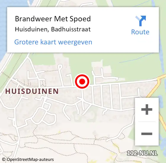 Locatie op kaart van de 112 melding: Brandweer Met Spoed Naar Huisduinen, Badhuisstraat op 25 oktober 2015 11:59