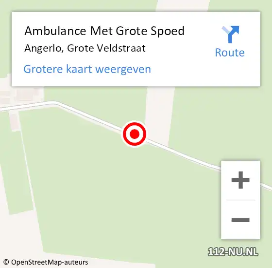 Locatie op kaart van de 112 melding: Ambulance Met Grote Spoed Naar Angerlo, Grote Veldstraat op 25 oktober 2015 13:52