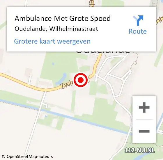 Locatie op kaart van de 112 melding: Ambulance Met Grote Spoed Naar Oudelande, Wilhelminastraat op 25 oktober 2015 14:34