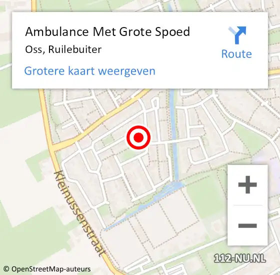 Locatie op kaart van de 112 melding: Ambulance Met Grote Spoed Naar Oss, Ruilebuiter op 25 oktober 2015 22:05