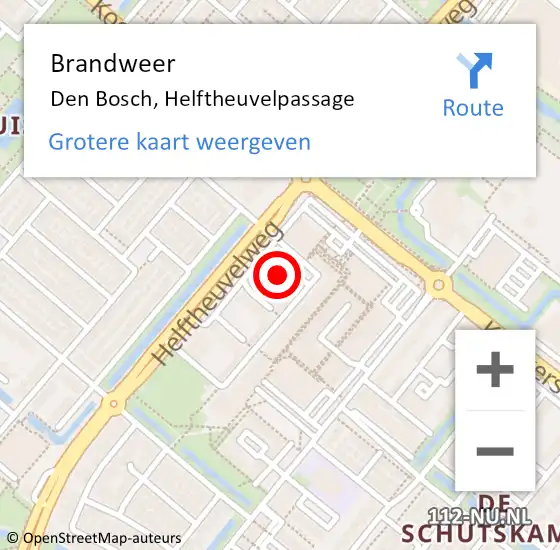 Locatie op kaart van de 112 melding: Brandweer Den Bosch, Helftheuvelpassage op 25 oktober 2015 23:24