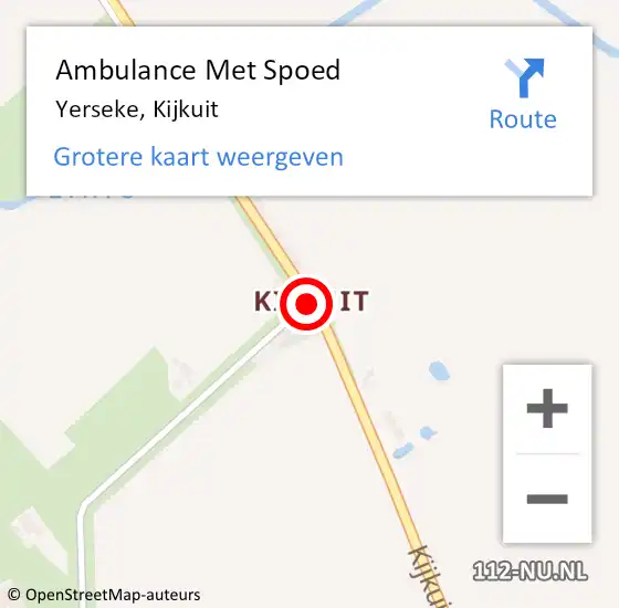 Locatie op kaart van de 112 melding: Ambulance Met Spoed Naar Yerseke, Kijkuit op 26 oktober 2015 06:51